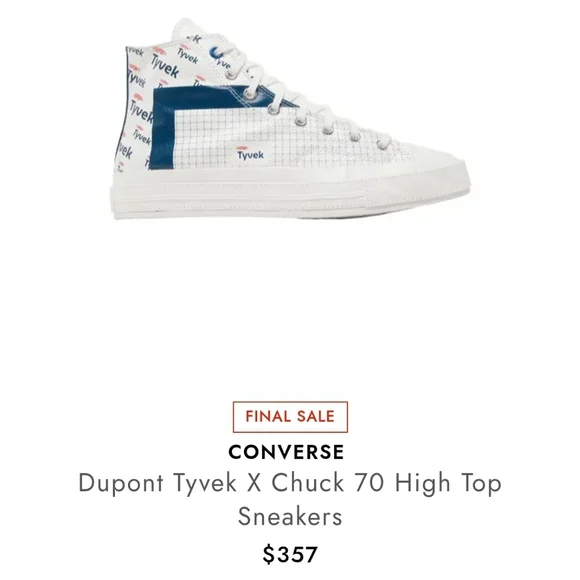 Converse Chuck 70 Hi DuPont Tyvek Limited Edition - White & Princess Blue - Picture 11 of 11